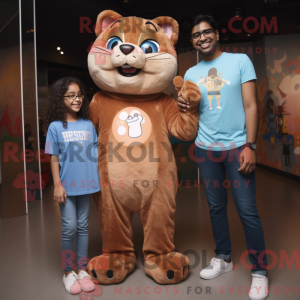 Brown Puma mascot costume...