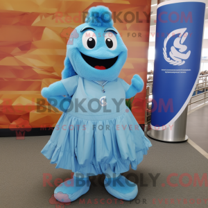 Sky Blue Ice mascot costume...