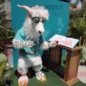 Cyan Angora Goat maskot...