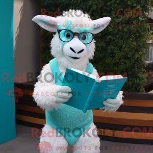 Cyan Angora Goat maskot...