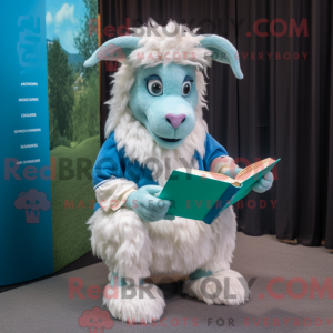Cyan Angora Goat maskot...