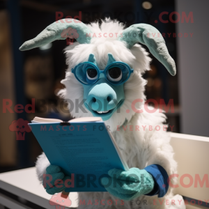 Cyan Angora Goat maskot...