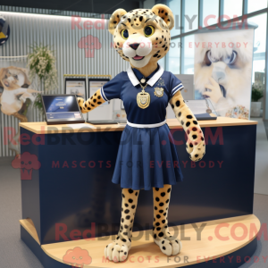 Navy Cheetah mascot costume...