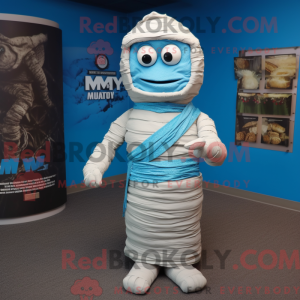 Sky Blue Mummy mascot...