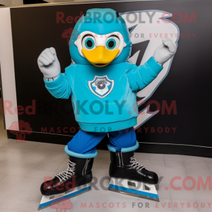 Cyaan paar schaatsen...