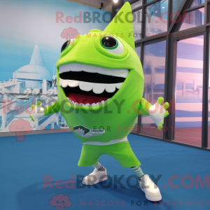 Lime Green Swordfish mascot...