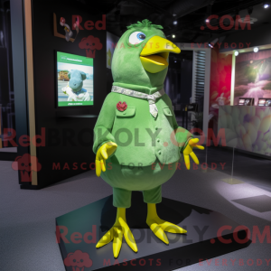 Grøn Pigeon maskot kostume...