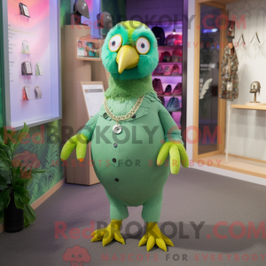 Green Pigeon mascot costume...