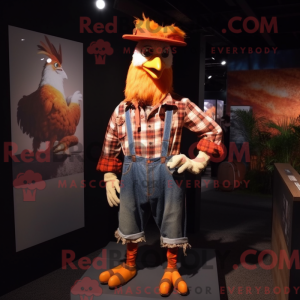 Orange Rooster mascot...