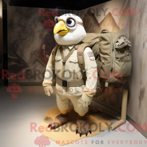 Beige Quail maskot drakt...