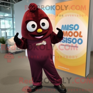 Maroon Mango mascot costume...