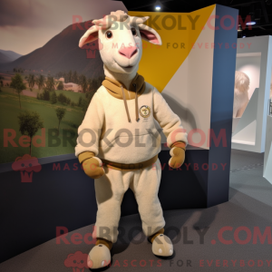 Tan Goat mascot costume...