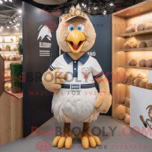 Beige Hens mascot costume...