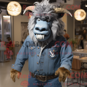 Silver Bison mascot costume...