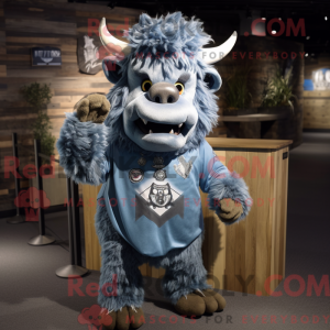Silver Bison mascot costume...