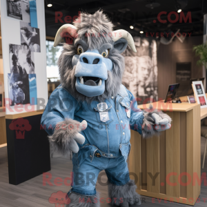 Silver Bison mascot costume...