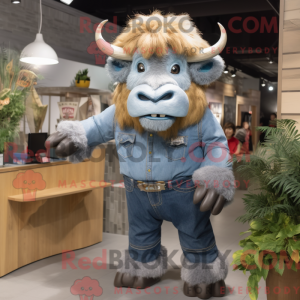 Sølv Bison Maskot...