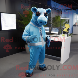 Blue Tapir mascot costume...
