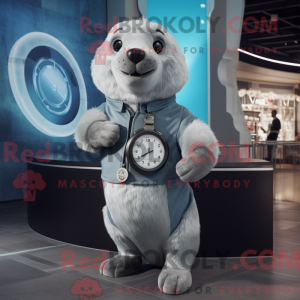 Silver Seal mascot costume...