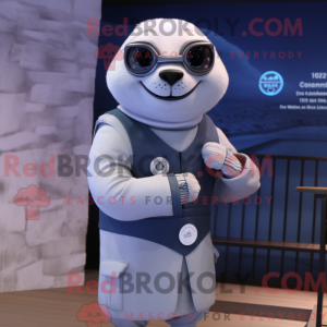 Silver Seal mascot costume...