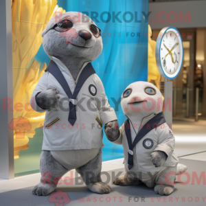 Silver Seal mascot costume...