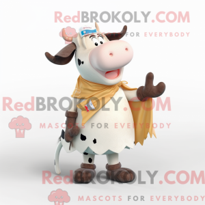 Cream Holstein Cow mascot...