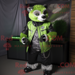 Lime Green Badger mascot...