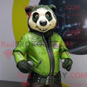 Lime Green Badger mascot...
