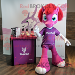 Magenta Mare mascot costume...