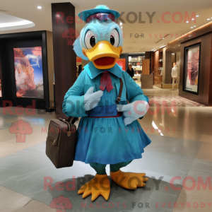 Cyan Muscovy Duck mascot...