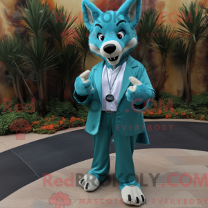 Turquoise Dingo mascot...