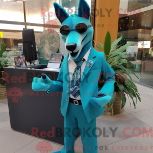 Turquoise Dingo mascot...