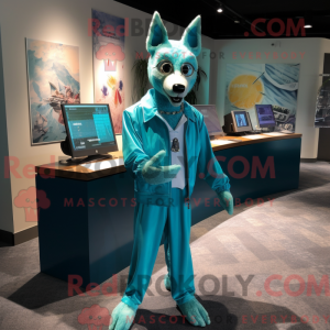 Turkis Dingo maskot kostume...