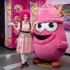 Pink Falafel maskot kostume...