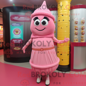 Pink Falafel mascot costume...