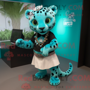 Turquoise Jaguar mascot...