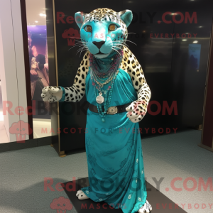 Turquoise Jaguar mascot...