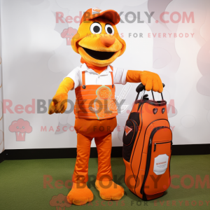 Orange Golf Bag maskot...