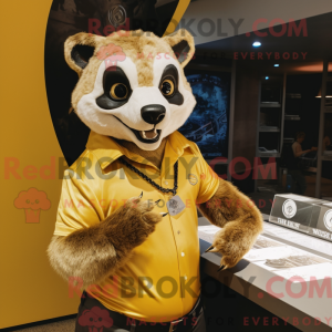 Gold Badger mascot costume...