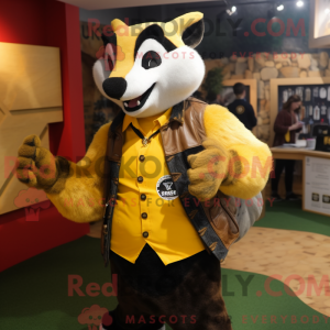 Gold Badger mascot costume...