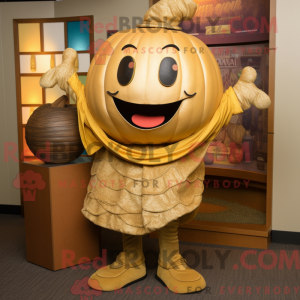 Gold Pumpkin mascot costume...