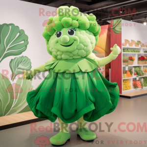 Grøn blomkål maskot kostume...