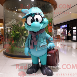 Cyan Plum-maskotdraktfigur...
