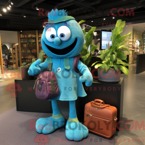 Cyan Plum-maskotdraktfigur...