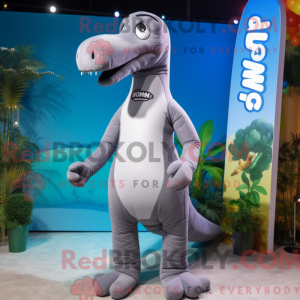 Gray Brachiosaurus mascot...