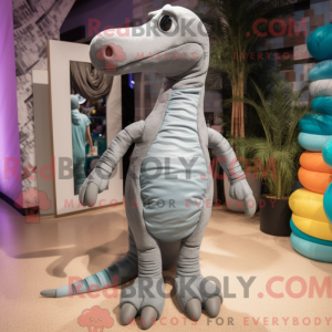 Gray Brachiosaurus mascot...