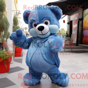 Blå Teddy Bear maskot...