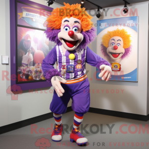 Purple Clown mascot costume...