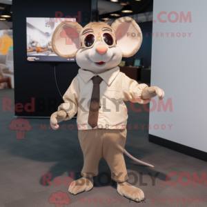 Maskotdraktfigura Tan Mouse...