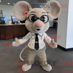 Maskotdraktfigura Tan Mouse...